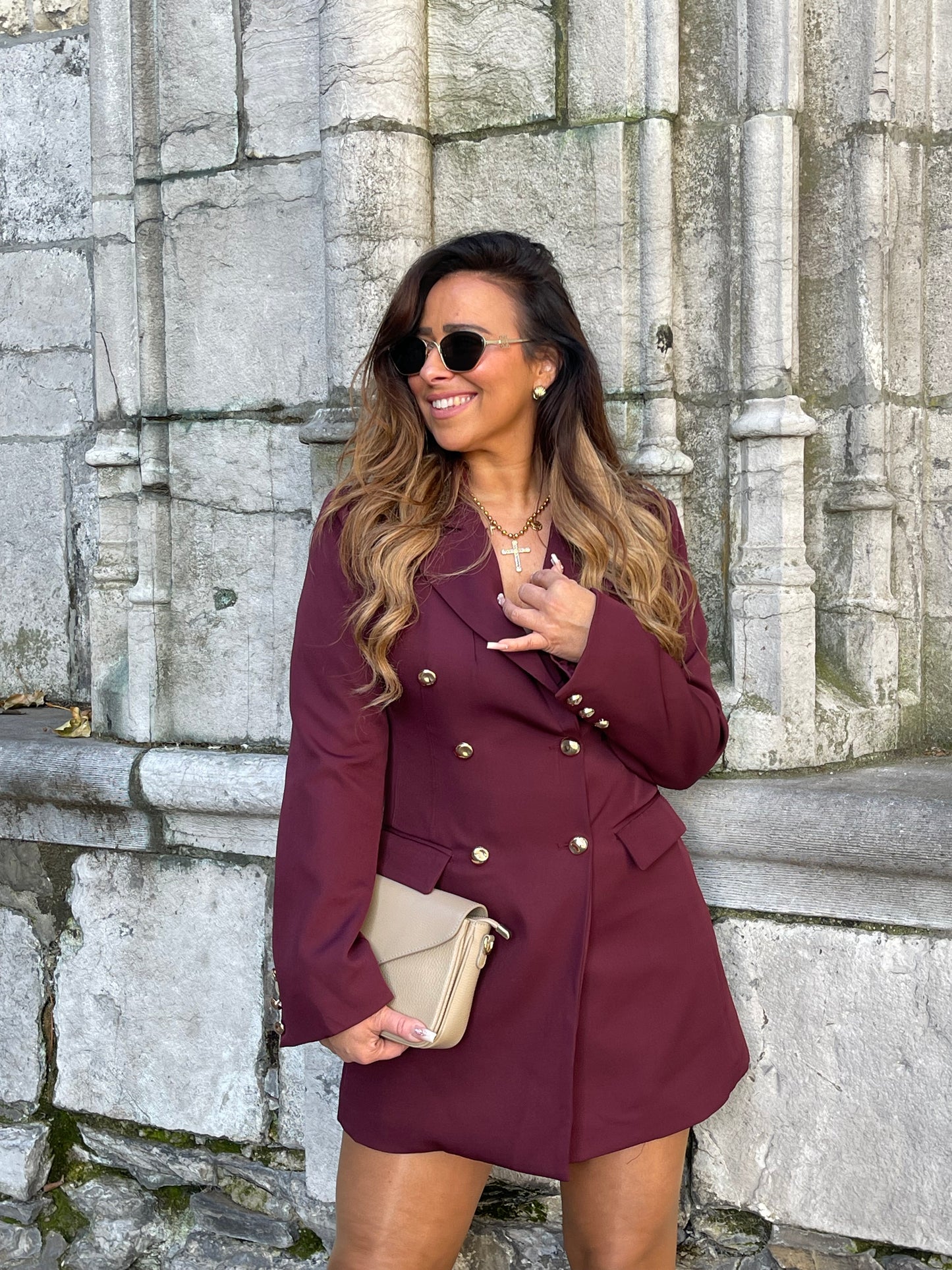 Blazer Dress Burgundy
