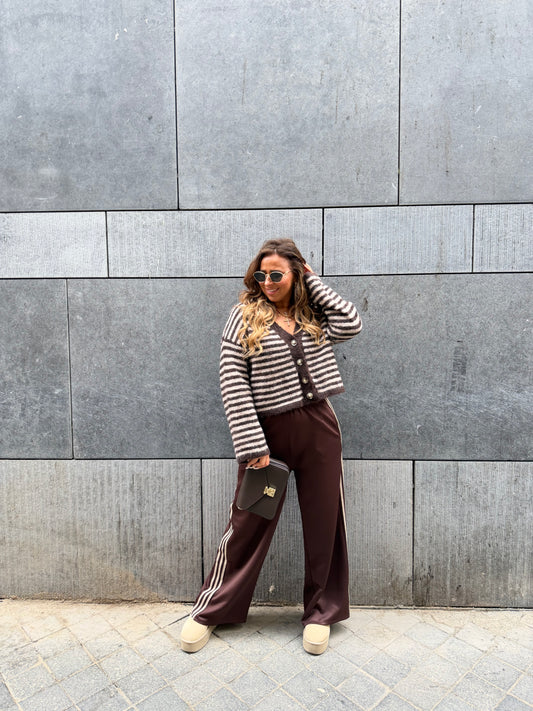 Brown Stripe Cardigan