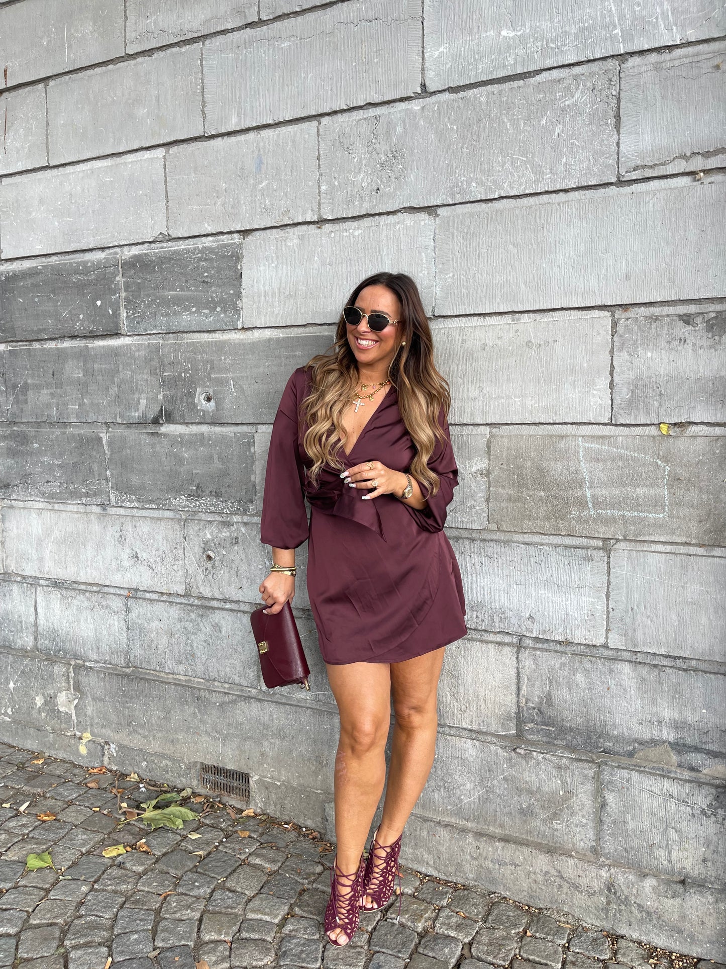Satin Love Dress Burgundy