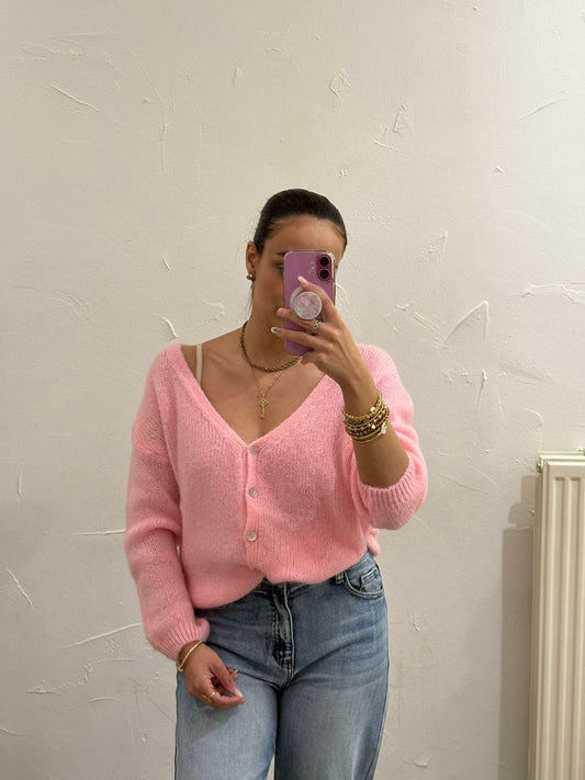 Love The Vibes Cardigan Bubble Pink