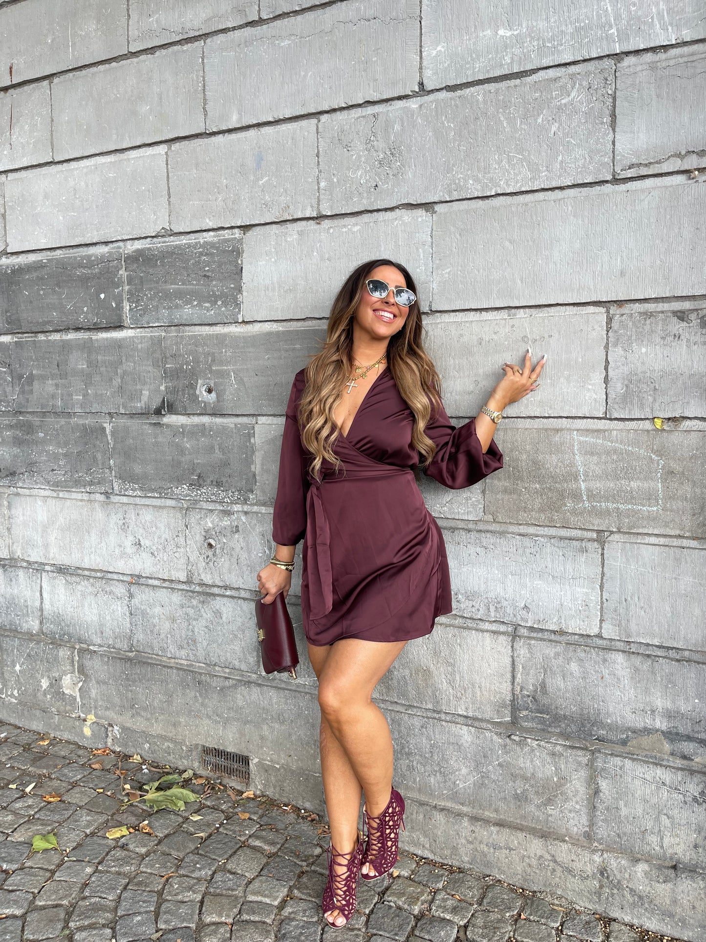 Satin Love Dress Burgundy