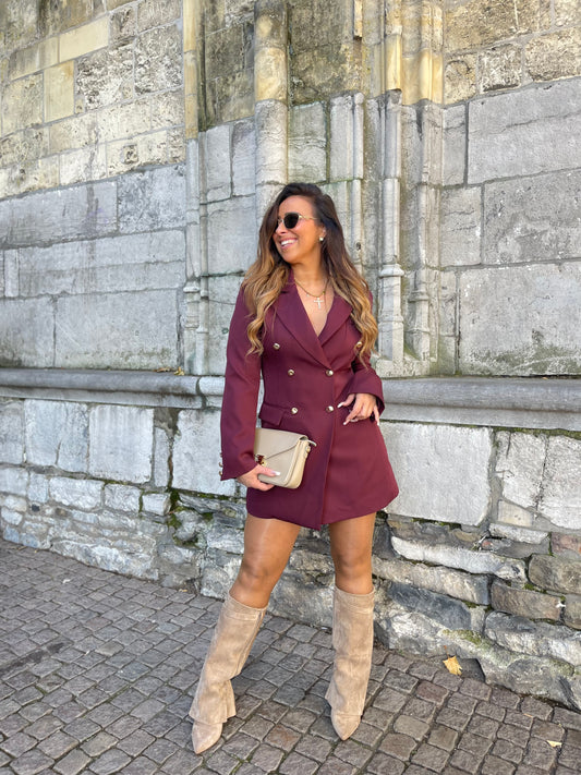 Blazer Dress Burgundy
