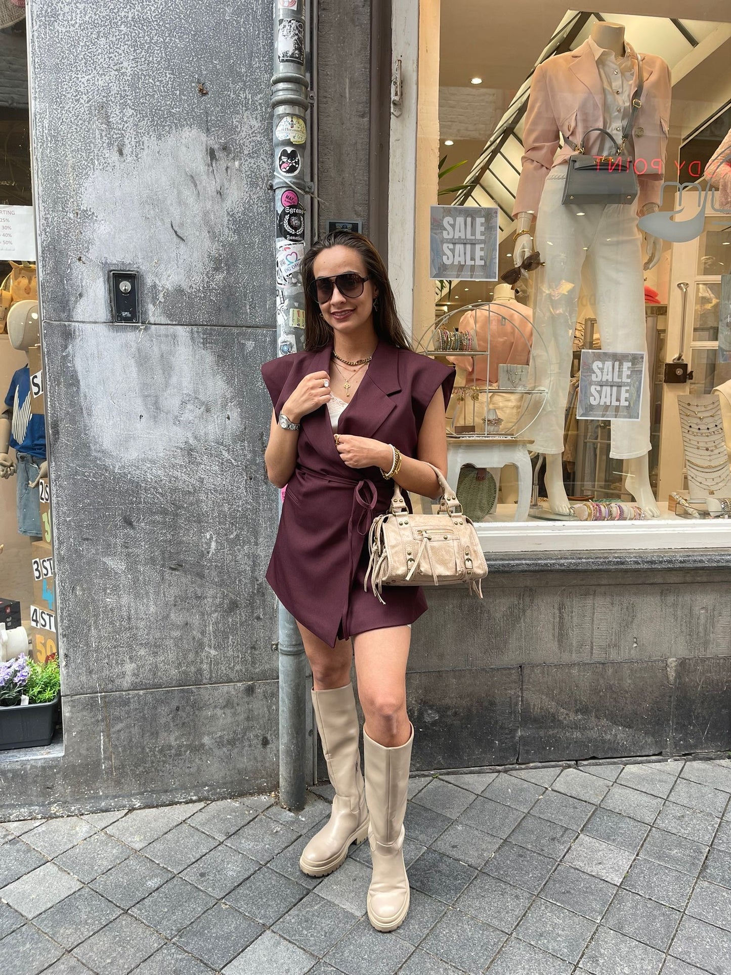 Love Story Gilletje Blazer/Dress Burgundy