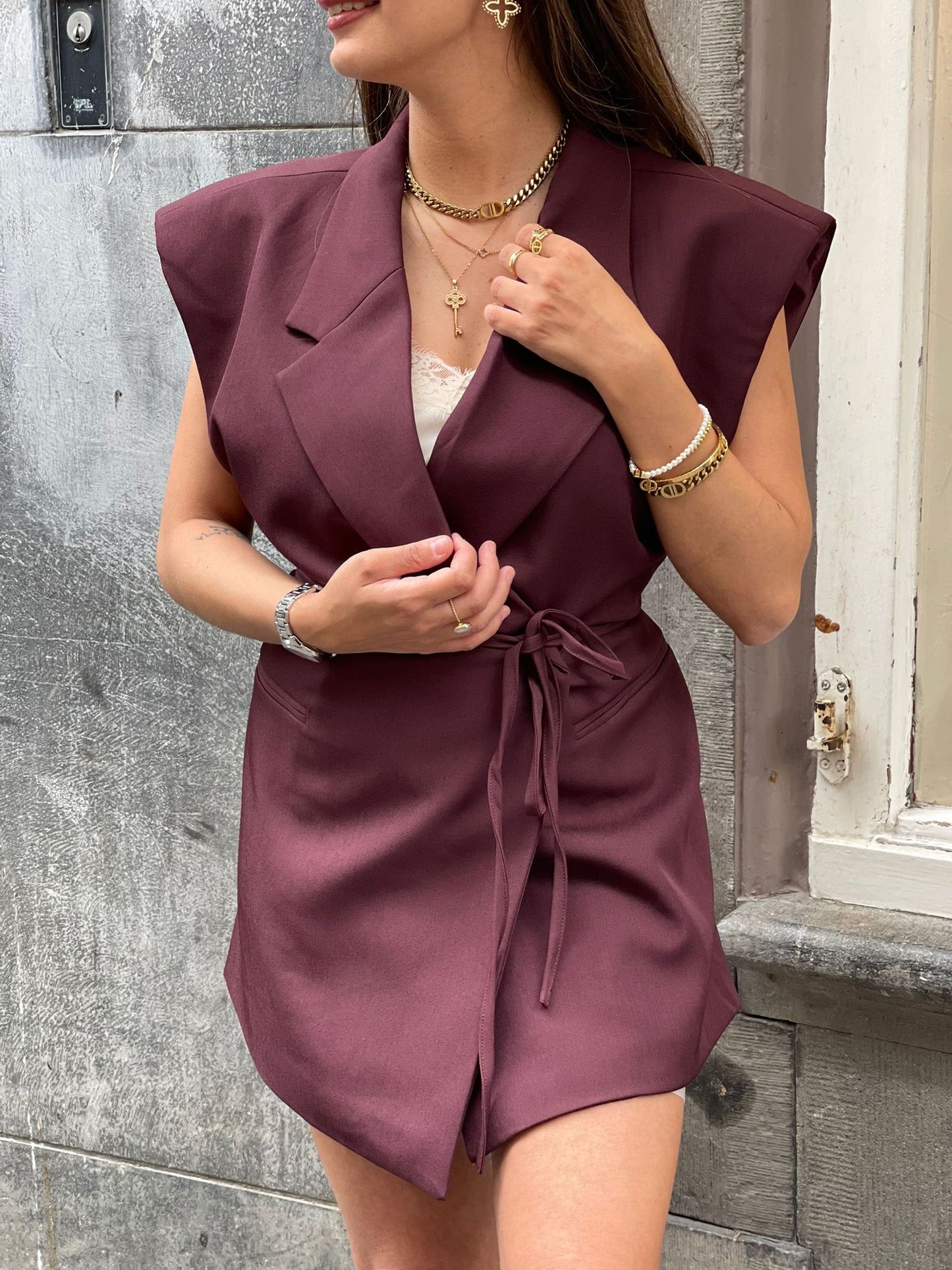 Love Story Gilletje Blazer/Dress Burgundy