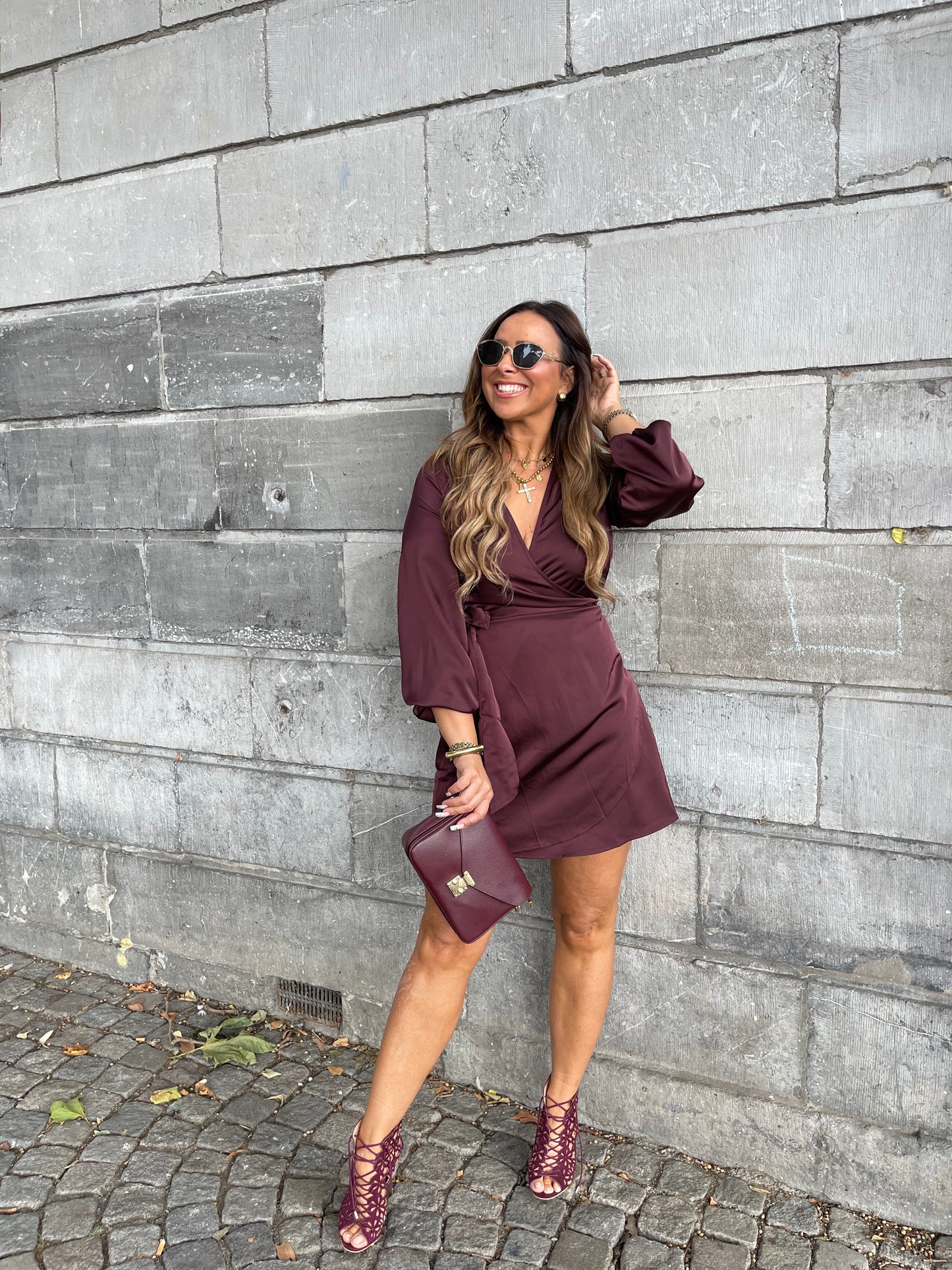 Satin Love Dress Burgundy