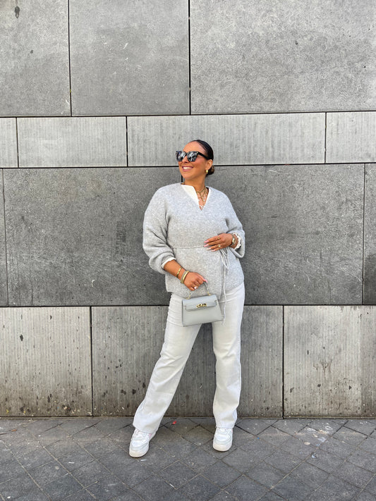 My Way Wide Leg Extra Stretch Light Grey