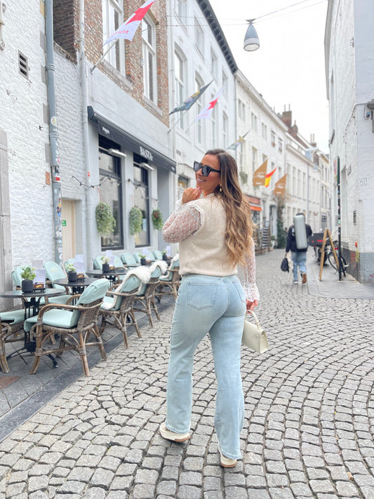 My Way Wide Leg Extra Stretch Light Blue