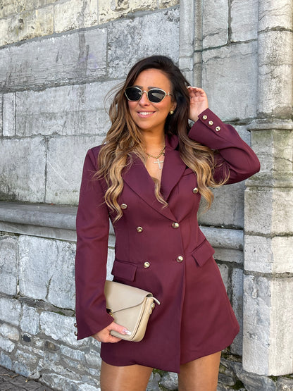 Blazer Dress Burgundy