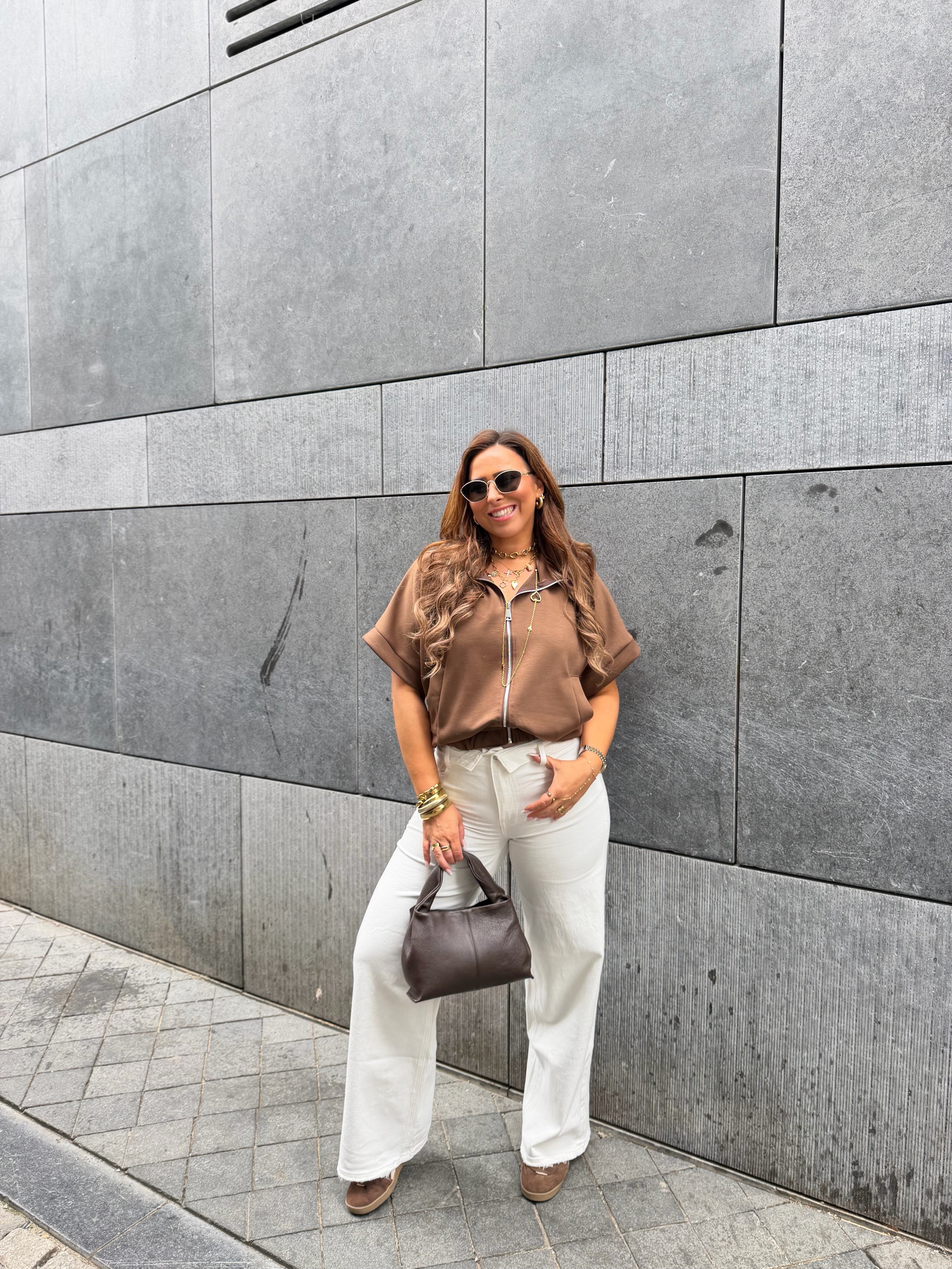 Casual Zipper Brown