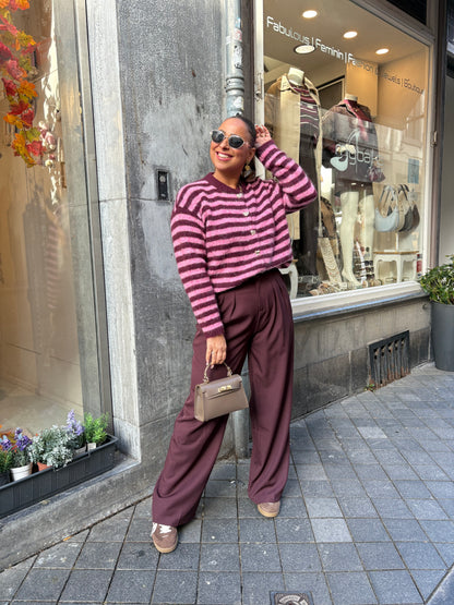 My Heart Stripes Burgundy