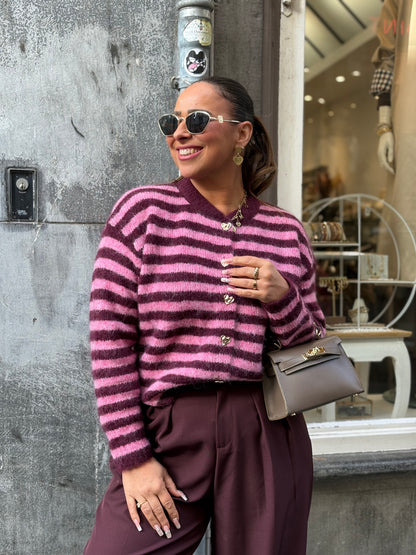 My Heart Stripes Burgundy