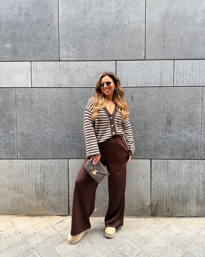 Brown Stripe Cardigan