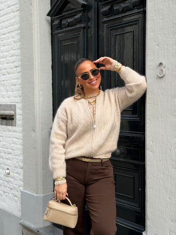 Cozy Way Zipper Beige