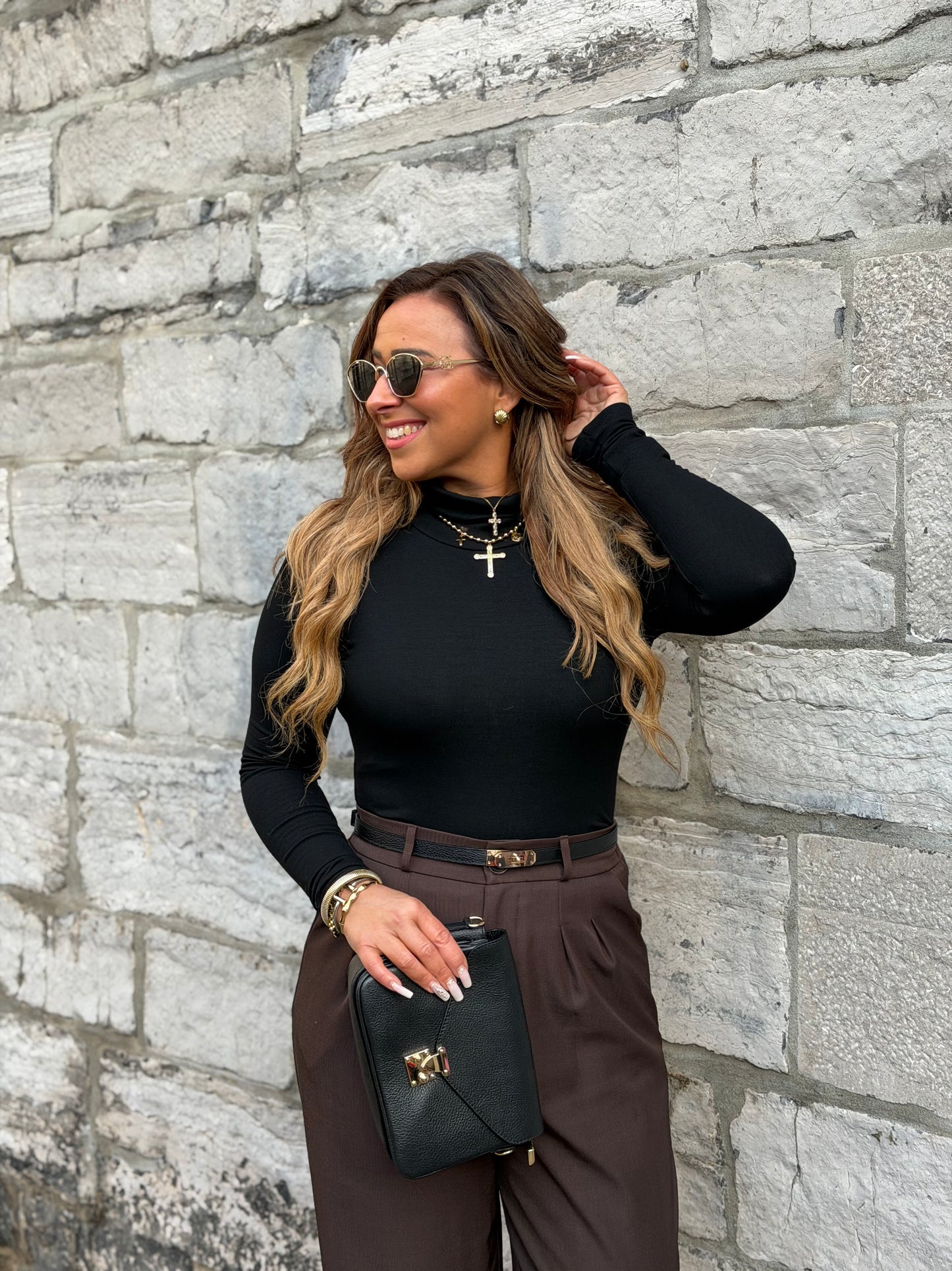 Basic Top High Neck Black