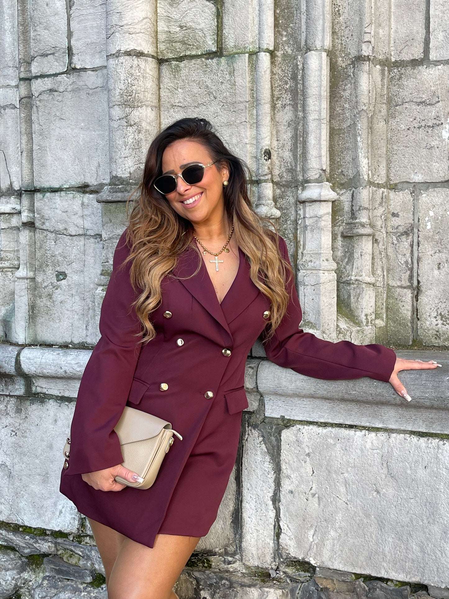 Blazer Dress Burgundy