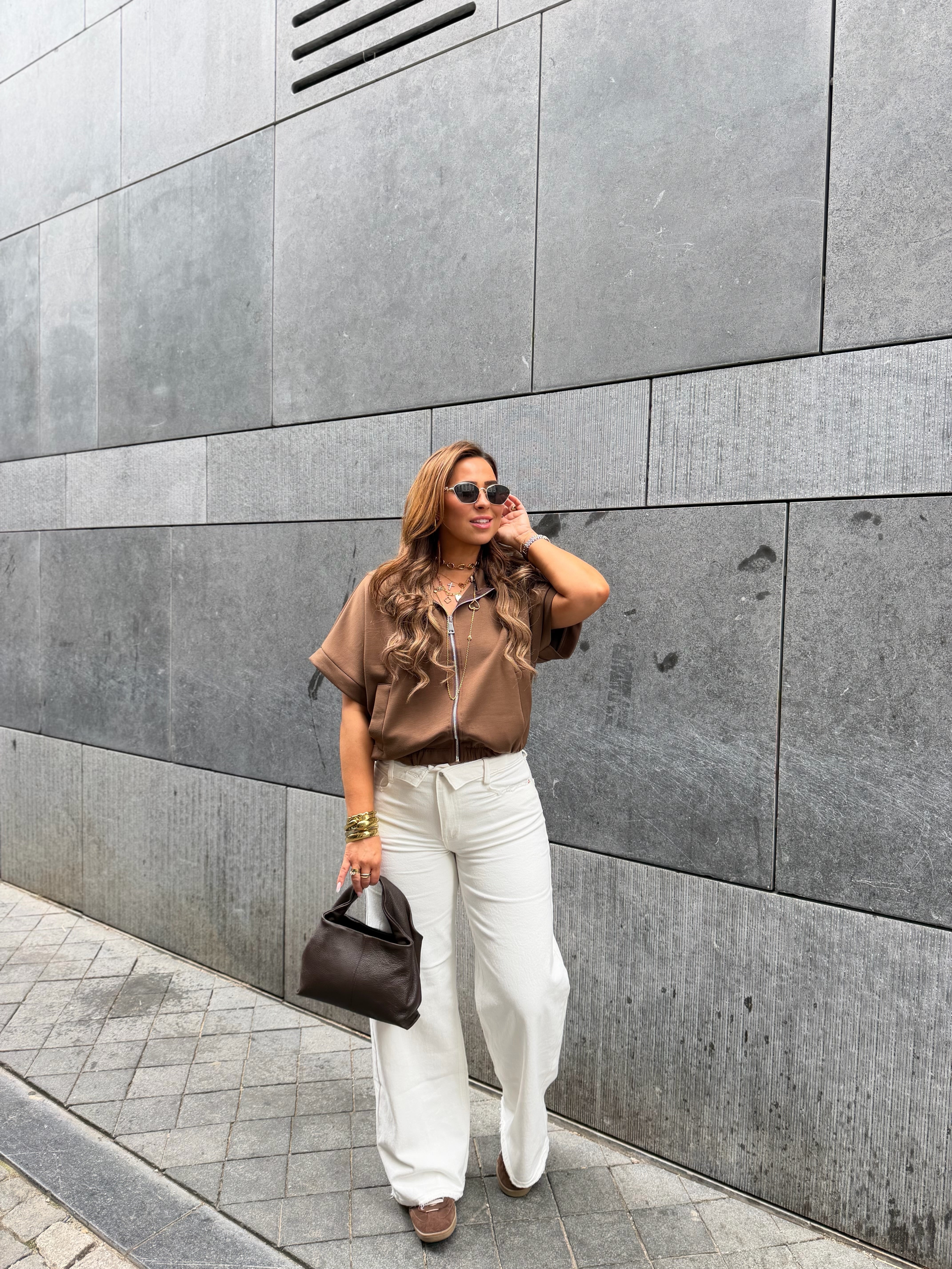 Casual Zipper Brown