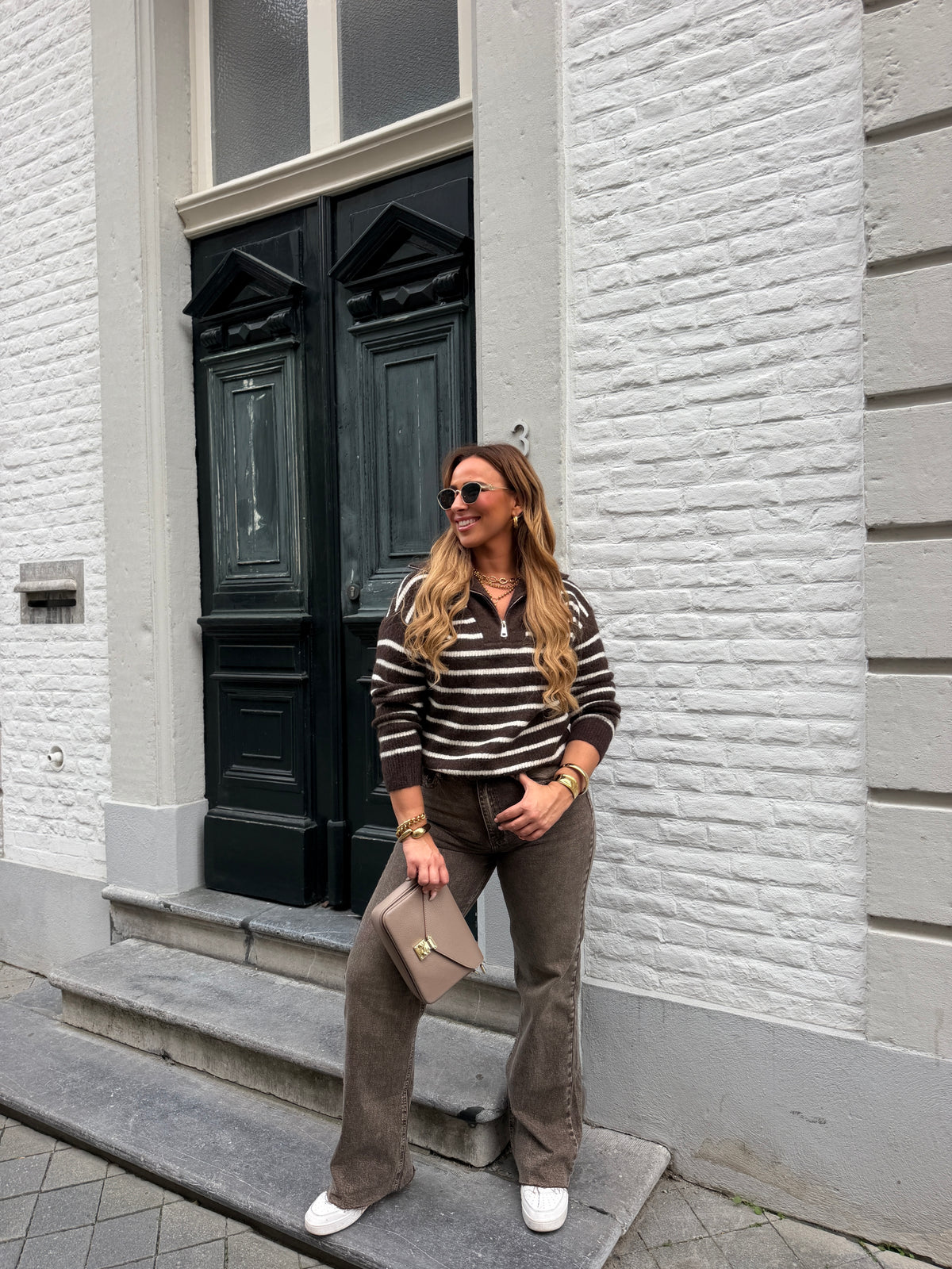 Emma Stripe Brown