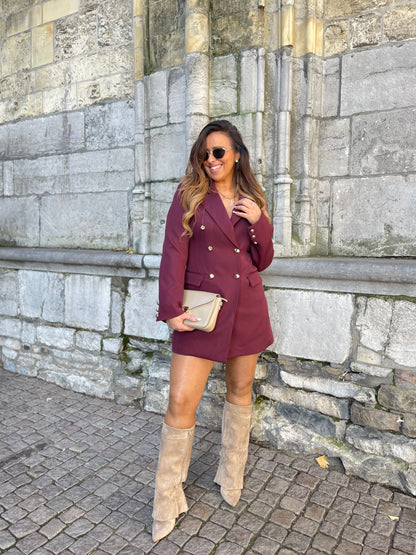 Blazer Dress Burgundy