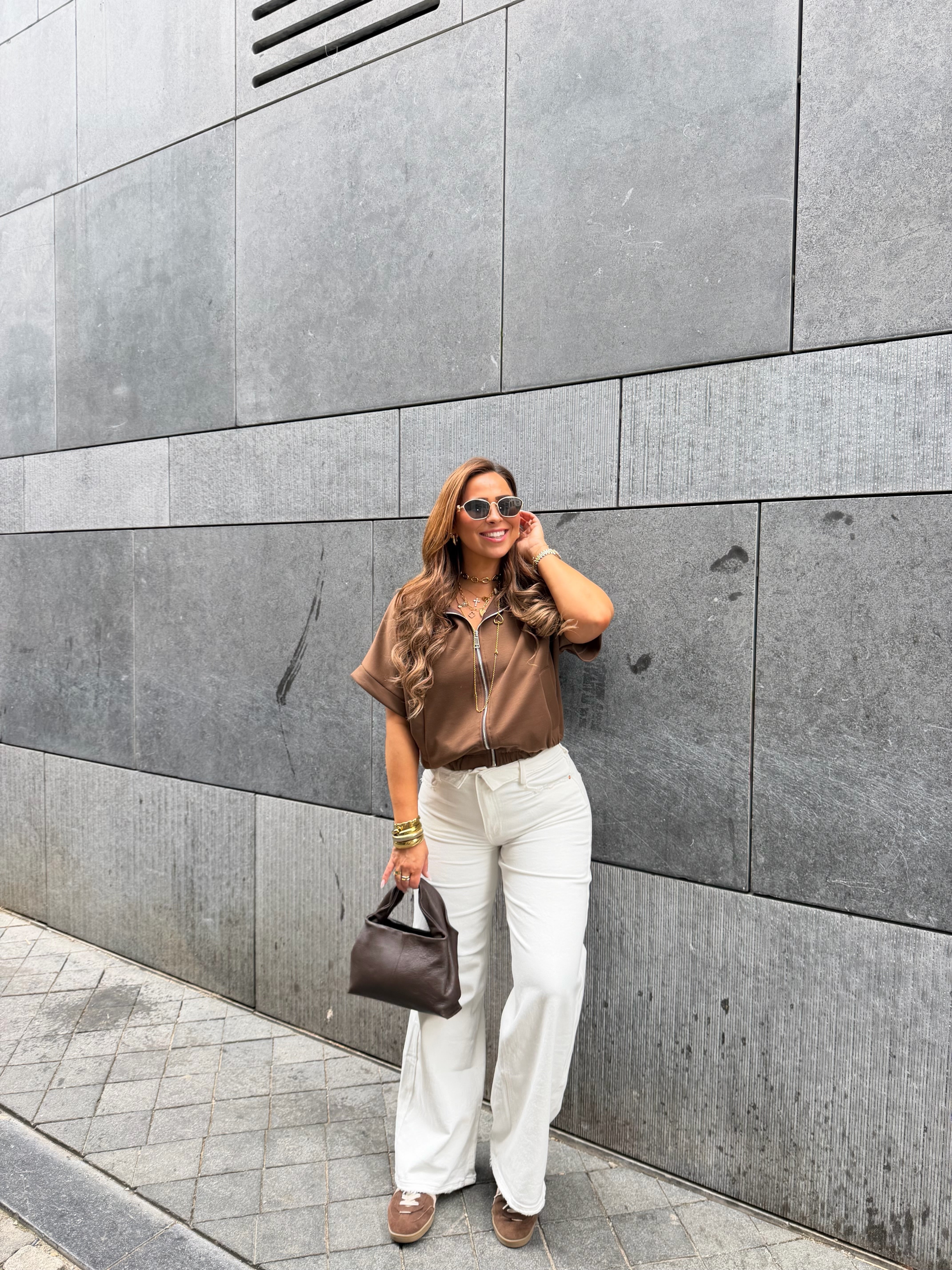 Casual Zipper Brown