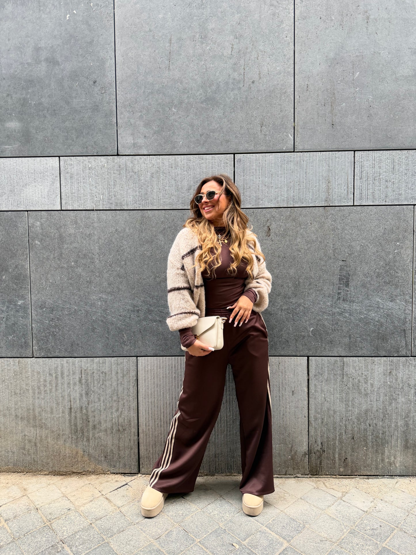 Stripes Cardigan Beige