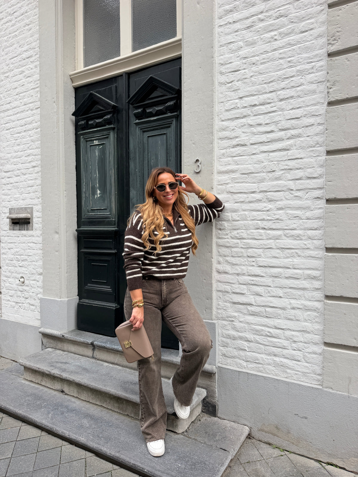 Emma Stripe Brown