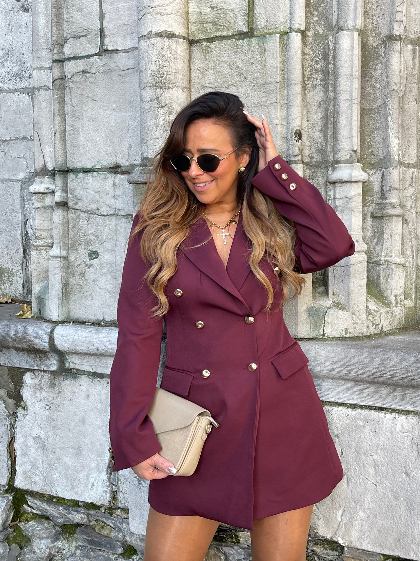 Blazer Dress Burgundy