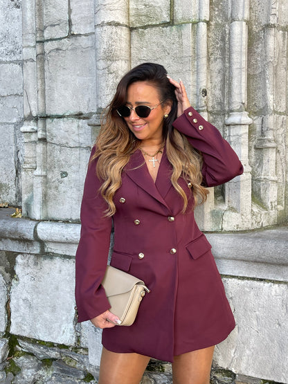 Blazer Dress Burgundy