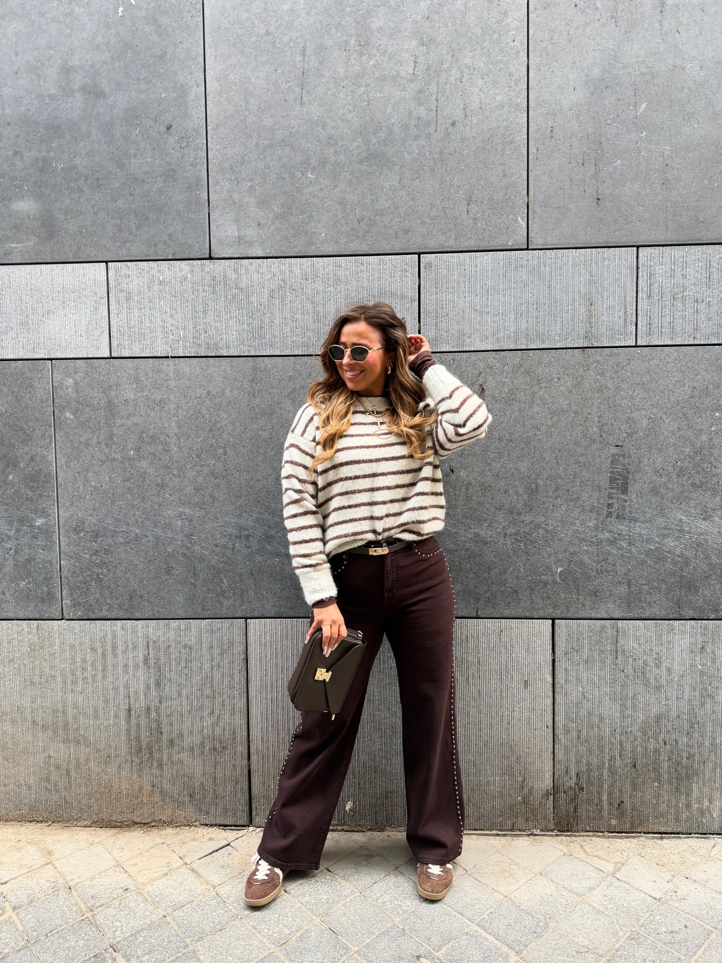 Beige Stripes Sweat