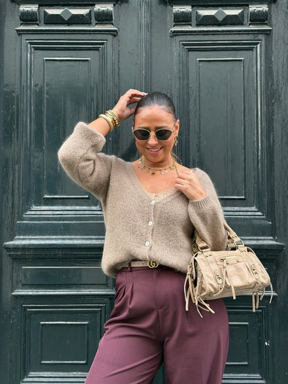 Love The Vibes Cardigan Light Brown