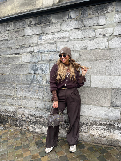 Love The Vibes Cardigan Brown - MyBajka