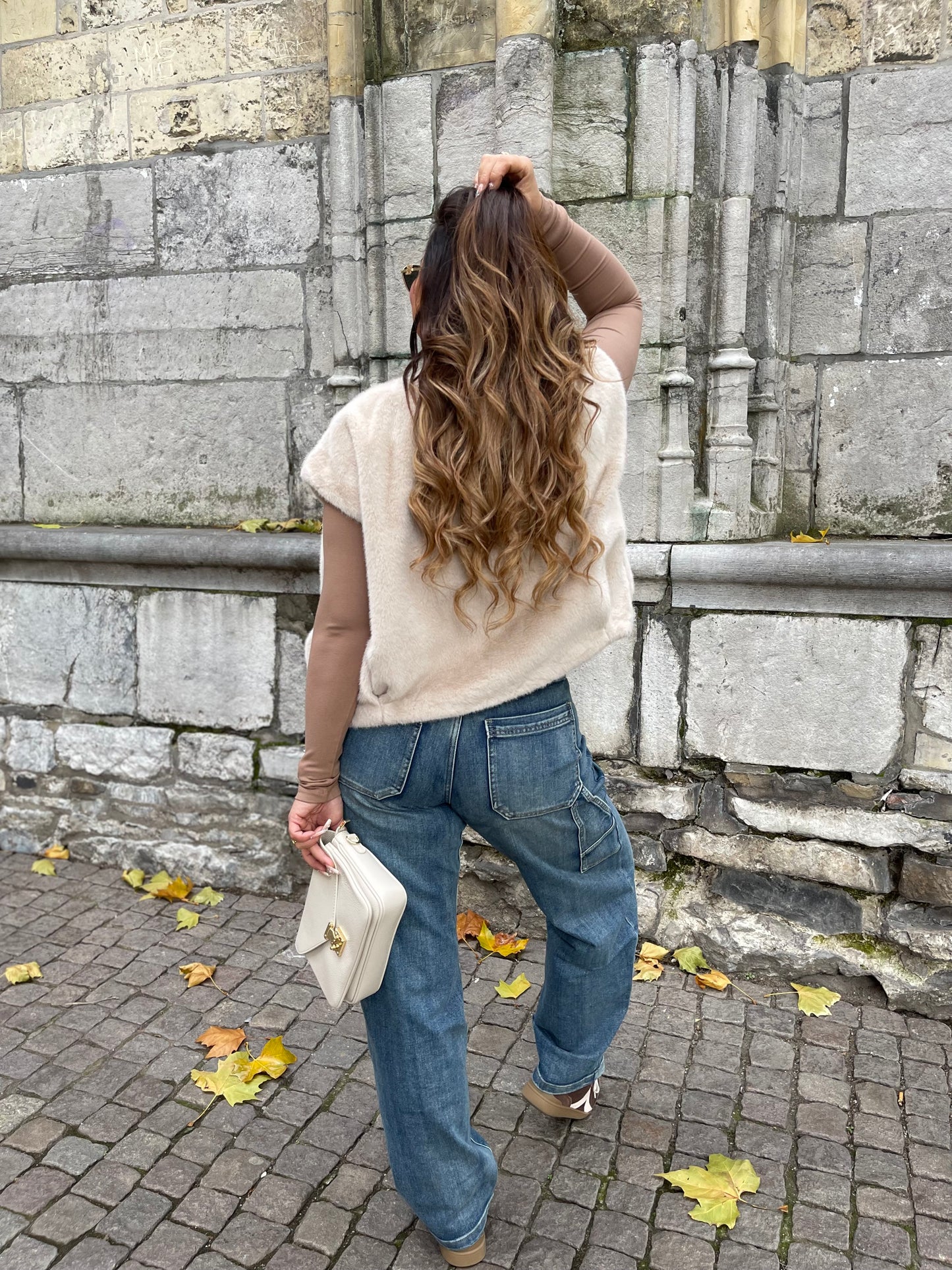 Basic Teddy Gilletje Beige