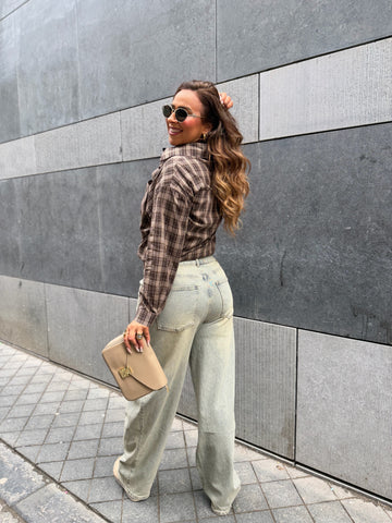 Wide Balloon Denim Wood Jeans