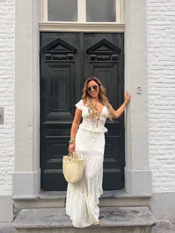 Romance In Florance Off-White Skirt