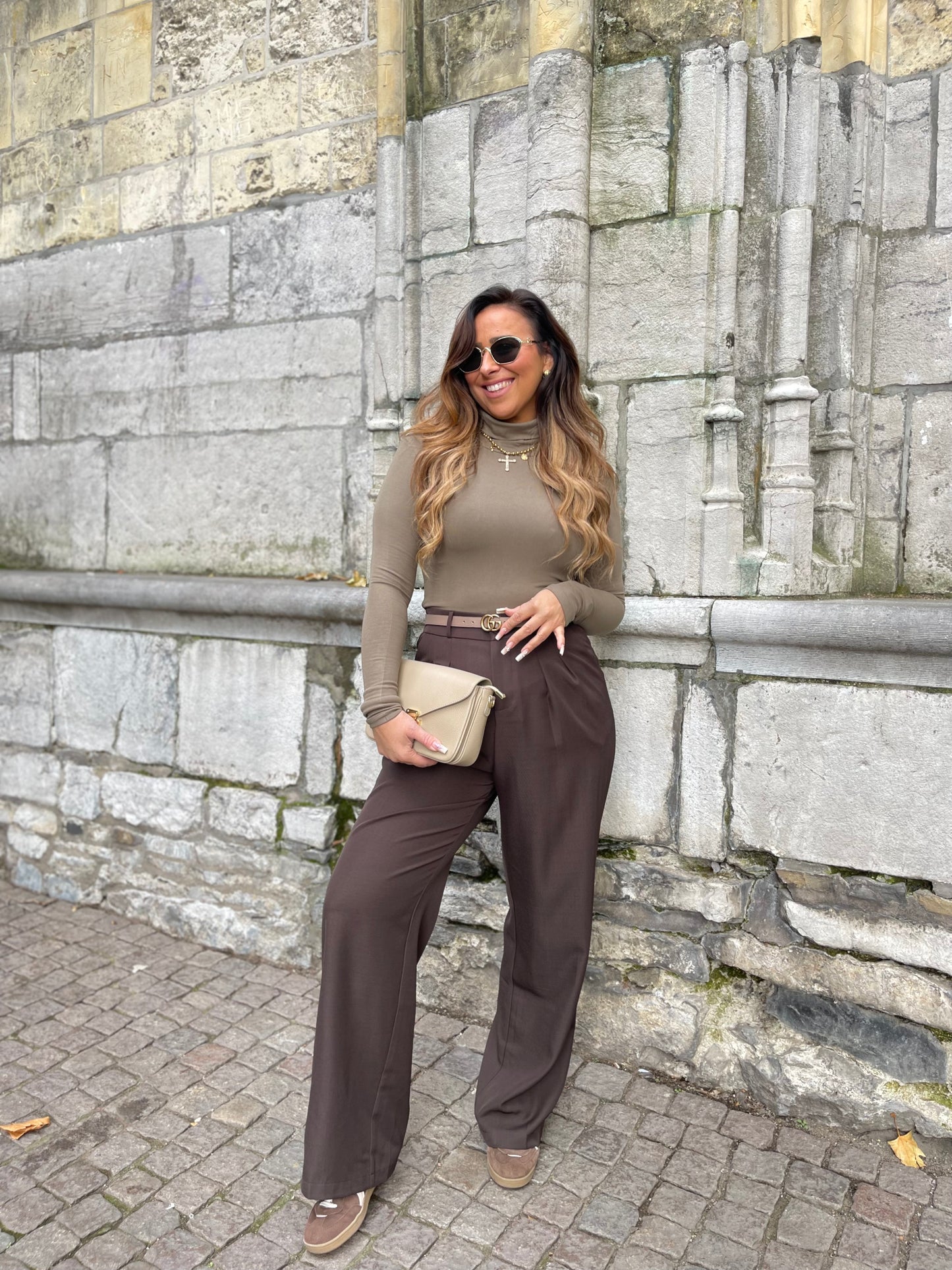 Basic Top High Neck Khaki