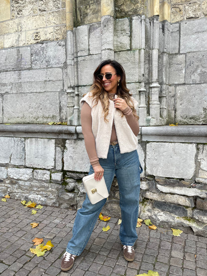 Basic Teddy Gilletje Beige