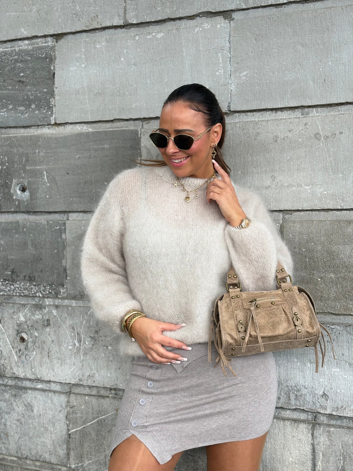 My Precious Fall Skirt Taupe