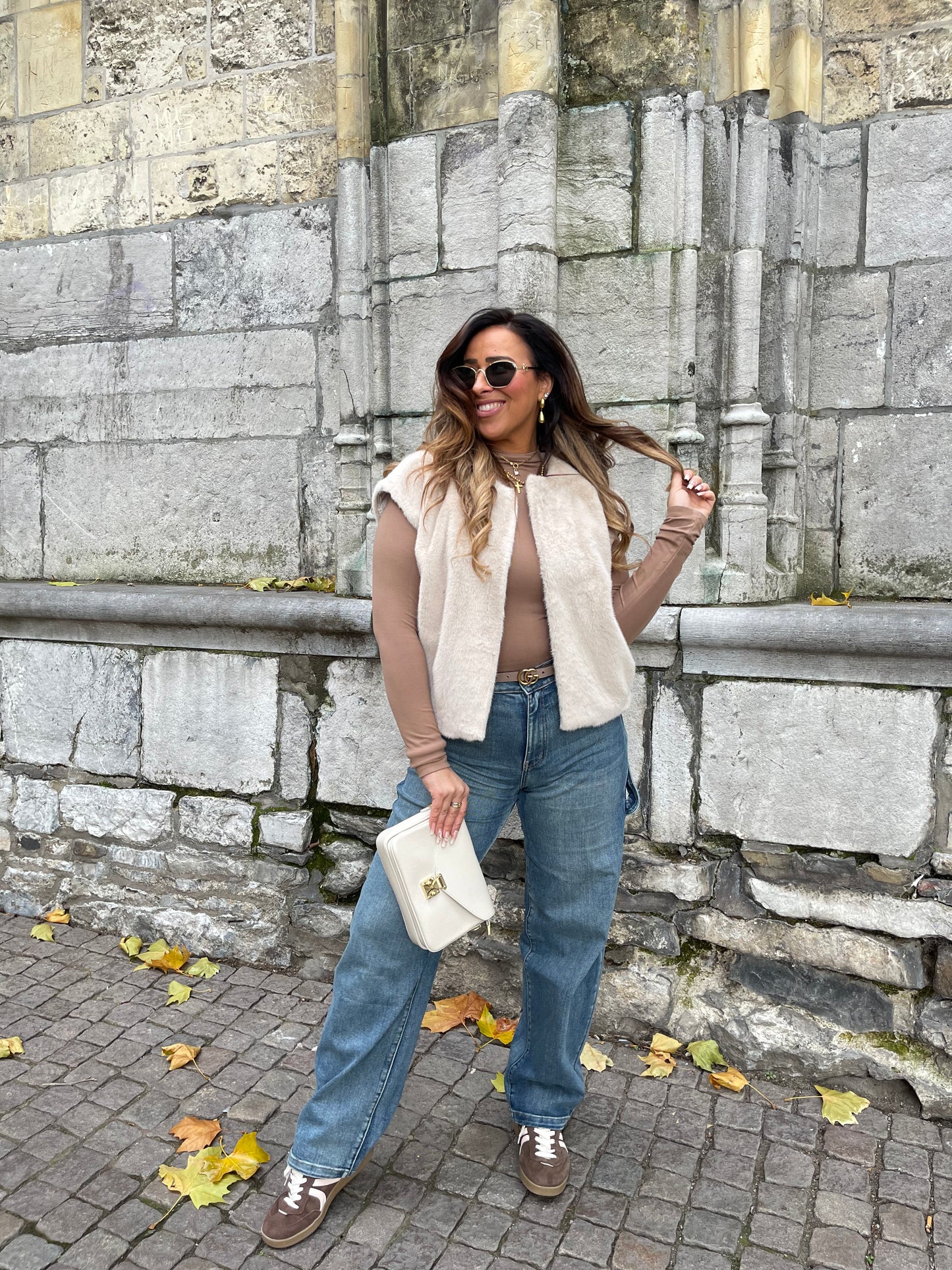 Basic Teddy Gilletje Beige