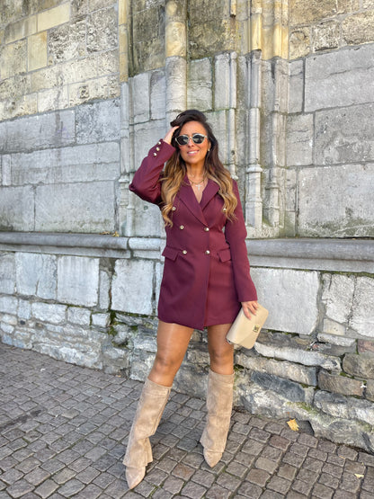 Blazer Dress Burgundy