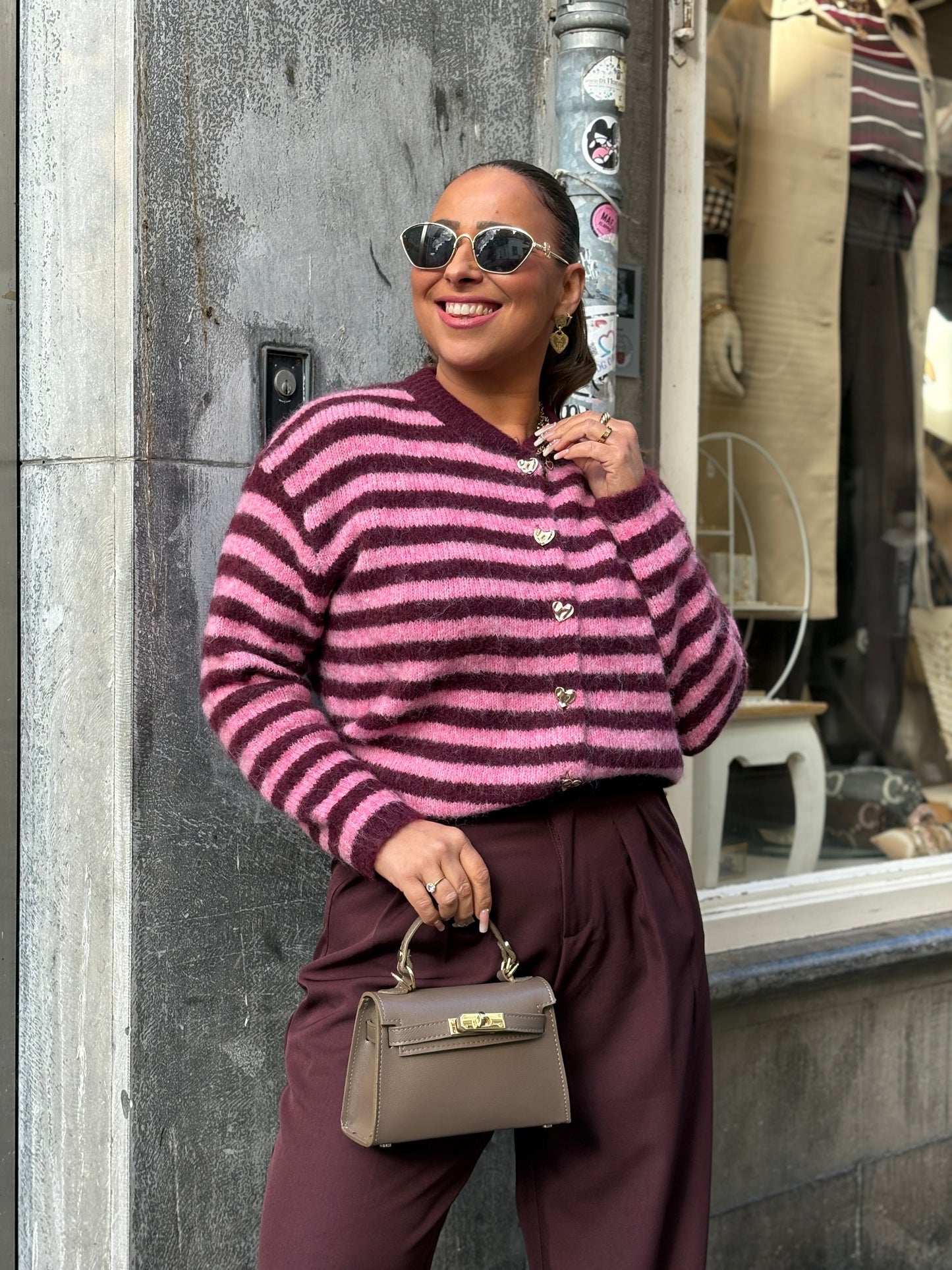 My Heart Stripes Burgundy