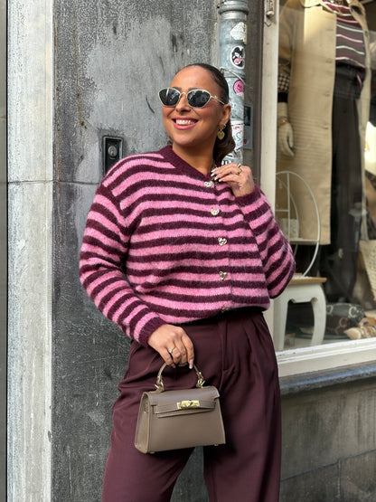 My Heart Stripes Burgundy