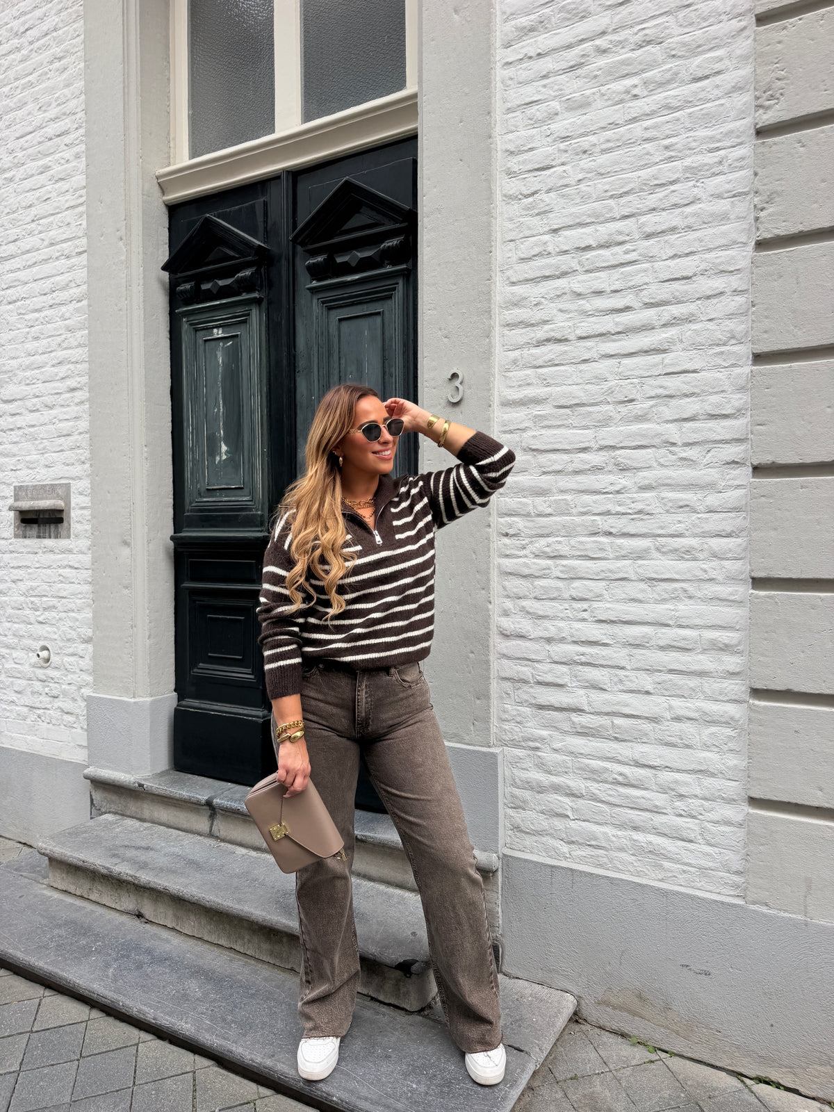 Emma Stripe Brown