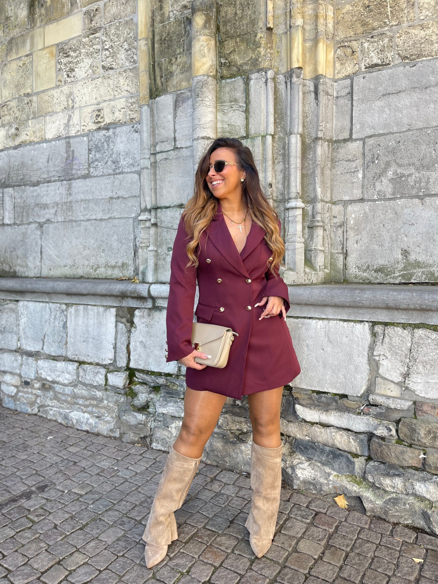 Blazer Dress Burgundy