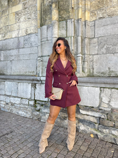 Blazer Dress Burgundy