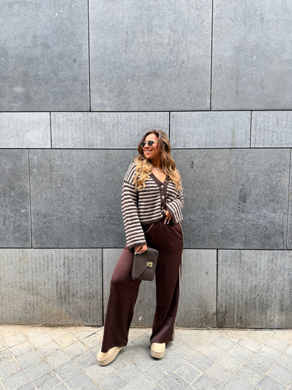 Brown Stripe Cardigan