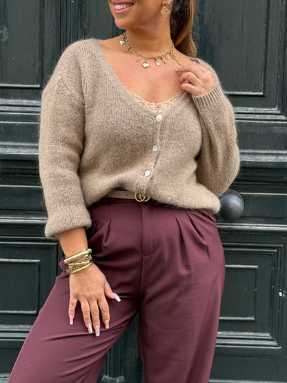 Love The Vibes Cardigan Light Brown