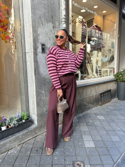 My Heart Stripes Burgundy