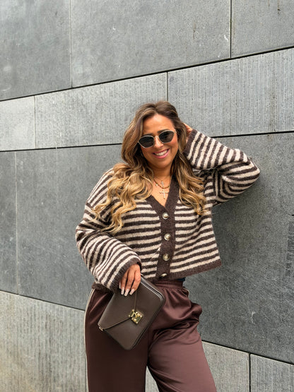 Brown Stripe Cardigan