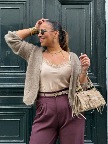 Love The Vibes Cardigan Light Brown