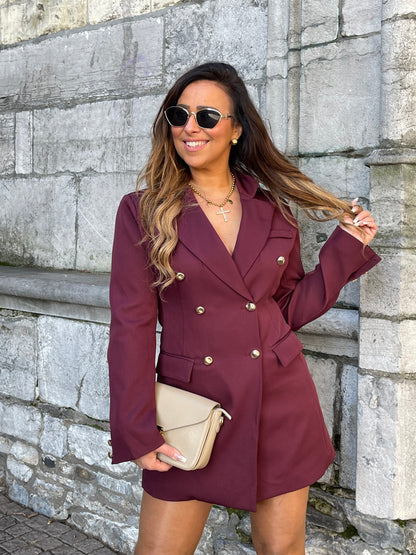 Blazer Dress Burgundy