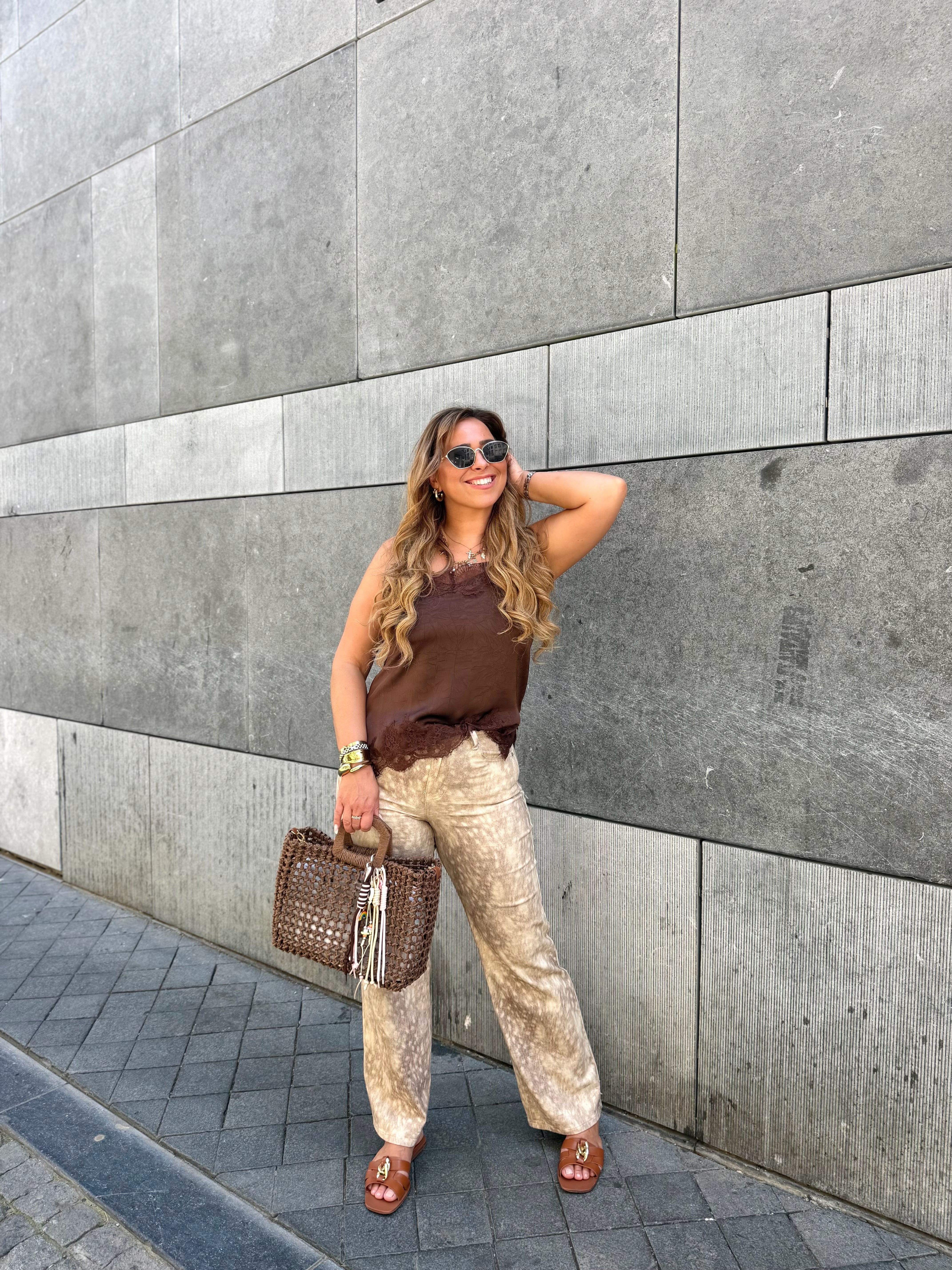 Satin Lover Top Brown